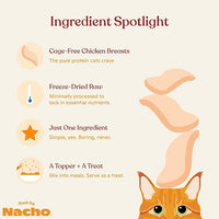 Made by Nacho Freeze-Dried Chicken Breast Meal Topper, Mixer or Treat 3.5oz | High Protein, Pure Chicken Ingredients | Premium Cage-Free Chicken Breast | Crunchy Texture