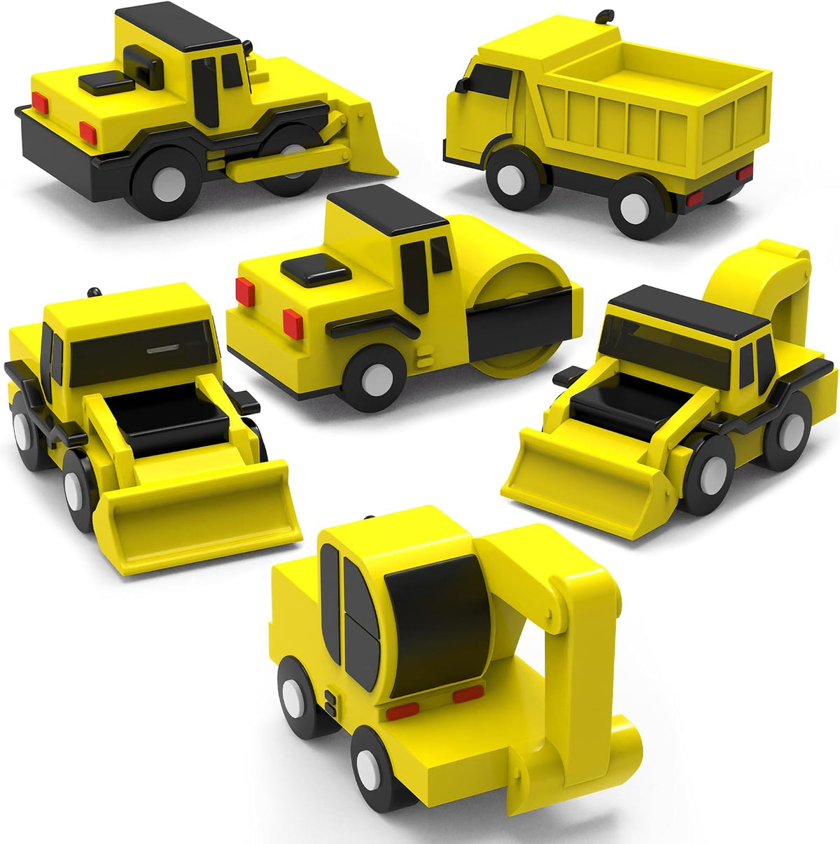 Tub Works Construction Trucks Mold Free Bath Toys, Sealed - Construction