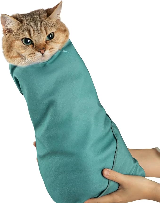 Paw Legend 35.4" Cat Wrap for Grooming Cat Wrap for Cutting Nails Cat Restraint for Nail Clipping Self Adhesive Blanket Restraint Cloth for Cats Within 22lbs