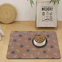 Pet Cat Dog Food Mat Non Slip Mat for Dog Water Bowl Mat Quick Dry - Brown / 32*17 in