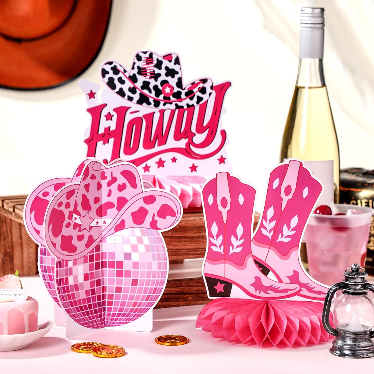 Moinchore 12 Diwali honeycomb table centerpieces with colorful 3D designs - view 21