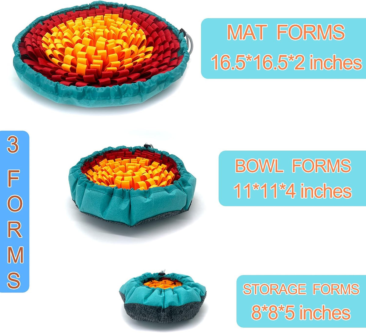 Dog Snuffle-Mat Slow-Feeder-Bowl - Tricolor - image 3