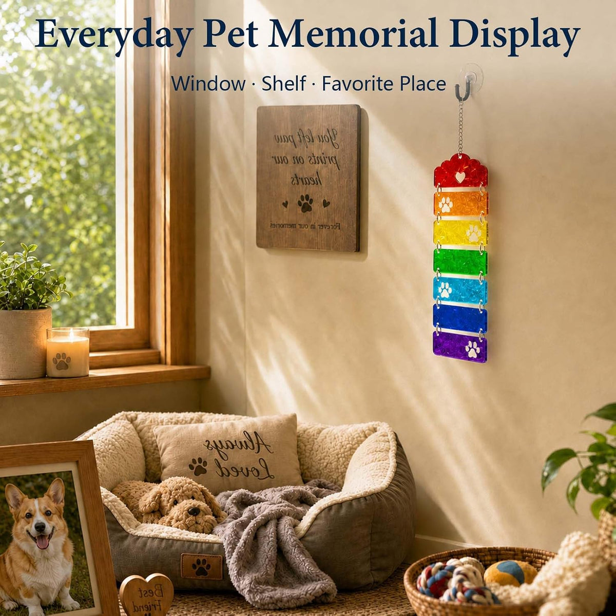 OFlyDesigns Pet Memorial Ceramic Heart Keepsake - Rainbow Bridge - image 4