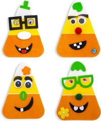 4E's Novelty 12 pack foam candy corn craft kit with goofy face magnets - view 2