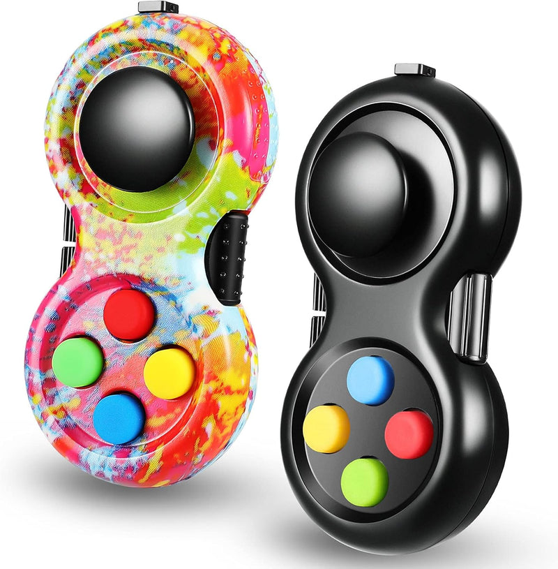 Skylety 2 Fidget Pad Game Controller Fidget Toy - Colorful and Black Style