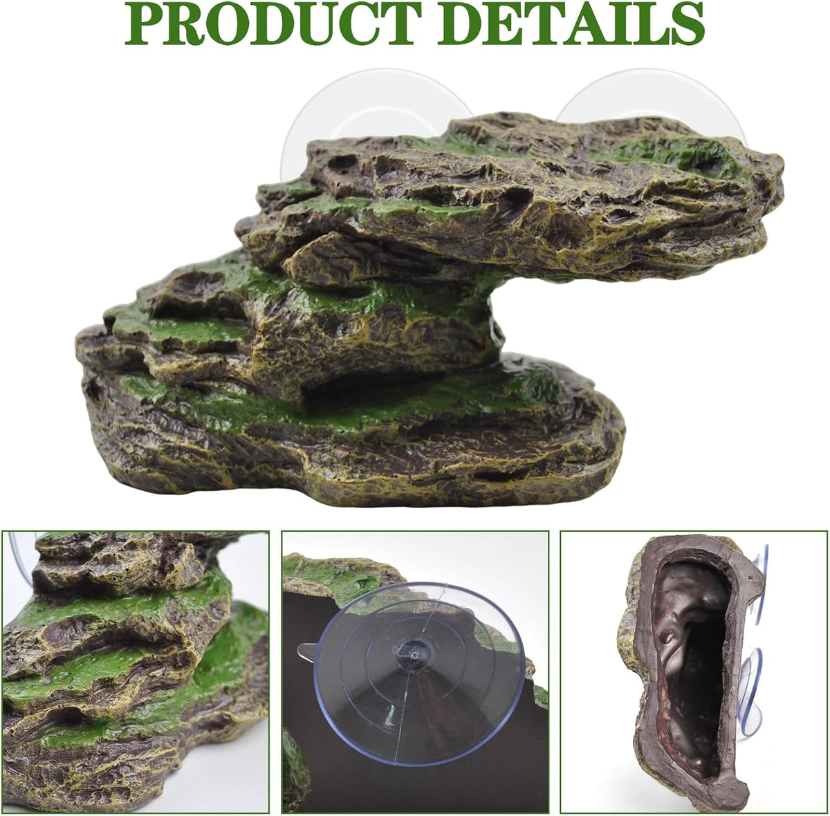 PINVNBY Basking Platform for Turtles Tortoise Dock Resin Resting Rock - 【M:8.2”Lx3.3”Wx3.1”H】 / 【brown】 - image 4