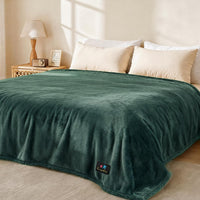 Waterproof Pet Blanket, Liquid Pee Proof Dog Blanket for Sofa Bed Couch, Reversible Sherpa Fleece - Queen (90" x82") / Dark Green-thicken