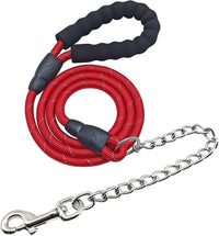 BTINESFUL 6FT Chewproof Dog Leash - red
