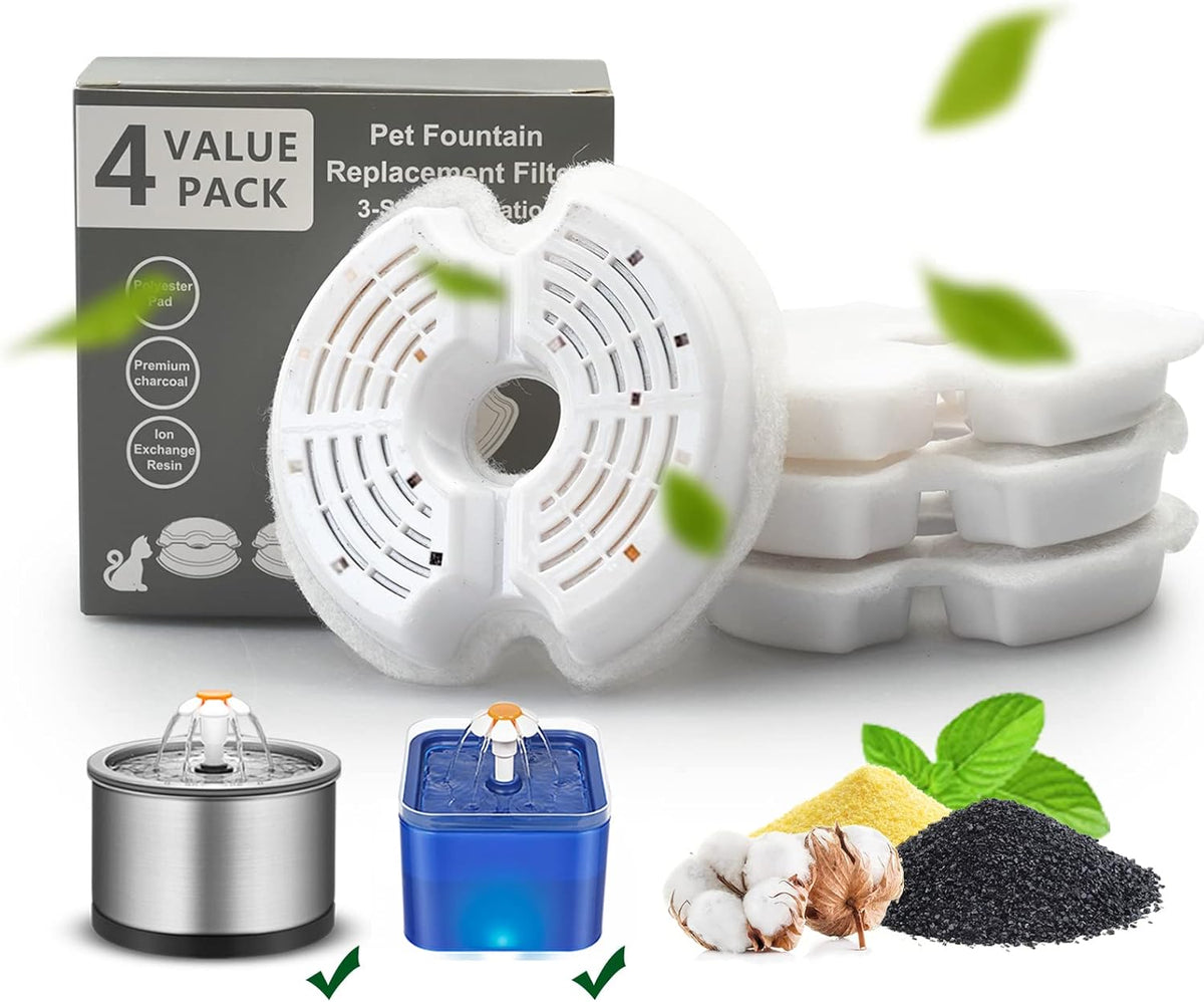 Cat Water Fountain Filter - Filter 4 Pack