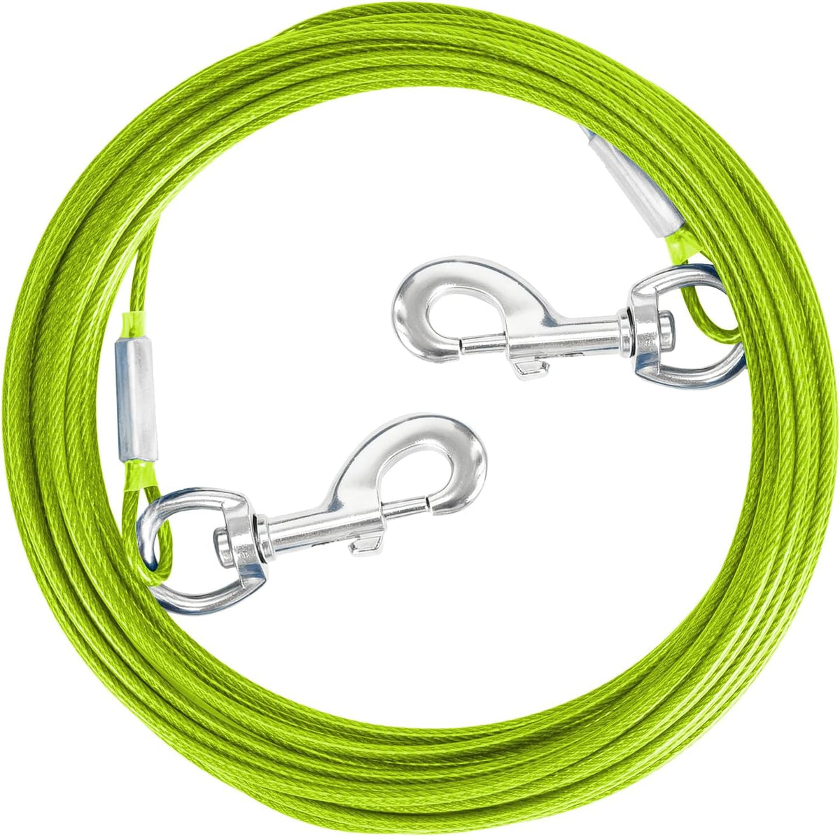 10/15/20/25FT Dog Tie Out Cable - Green / 125Ibs 10ft
