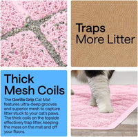 GORILLA GRIP Cat Litter Mat, Coiled Mesh Trapping Mats - Large (35" x 23") / Light Pink - image 3