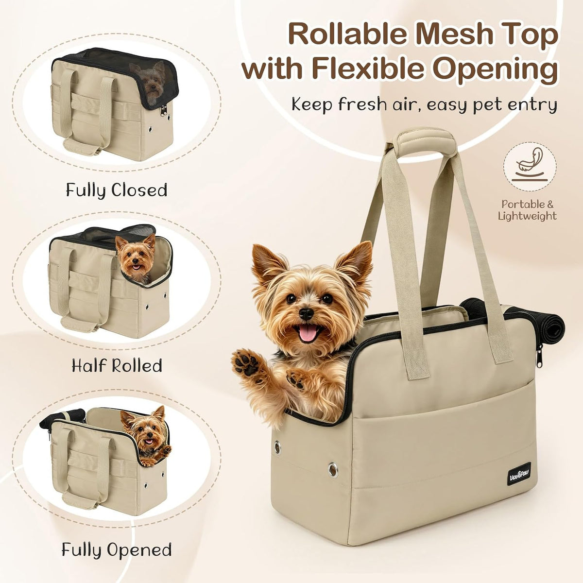 Dog Purse Carrier for Small Dogs - Khaki - image 4