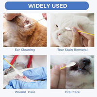 GOLD HONEY 6 Inch Large Cotton Swabs, 100PCS Dog Ear Swabs with Bamboo Handle for Dogs, Pet-Specific, Gentle Design, Lint-Free, Canine Cotton Stick Ear Cleaning