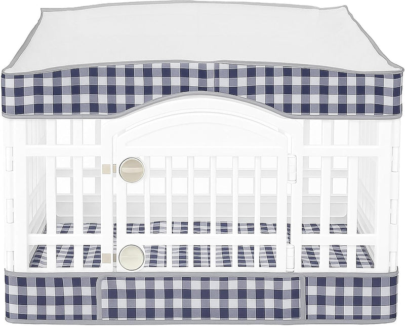 2 Pack Dog Playpen Cover and Bottom Pad Fits for 36 Inch 4 Panels Pet - Blue
