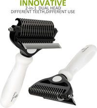 Spring Blossoms-2 in 1 Professional Grooming Rake for Cats - Cloud Dancer White - image 4