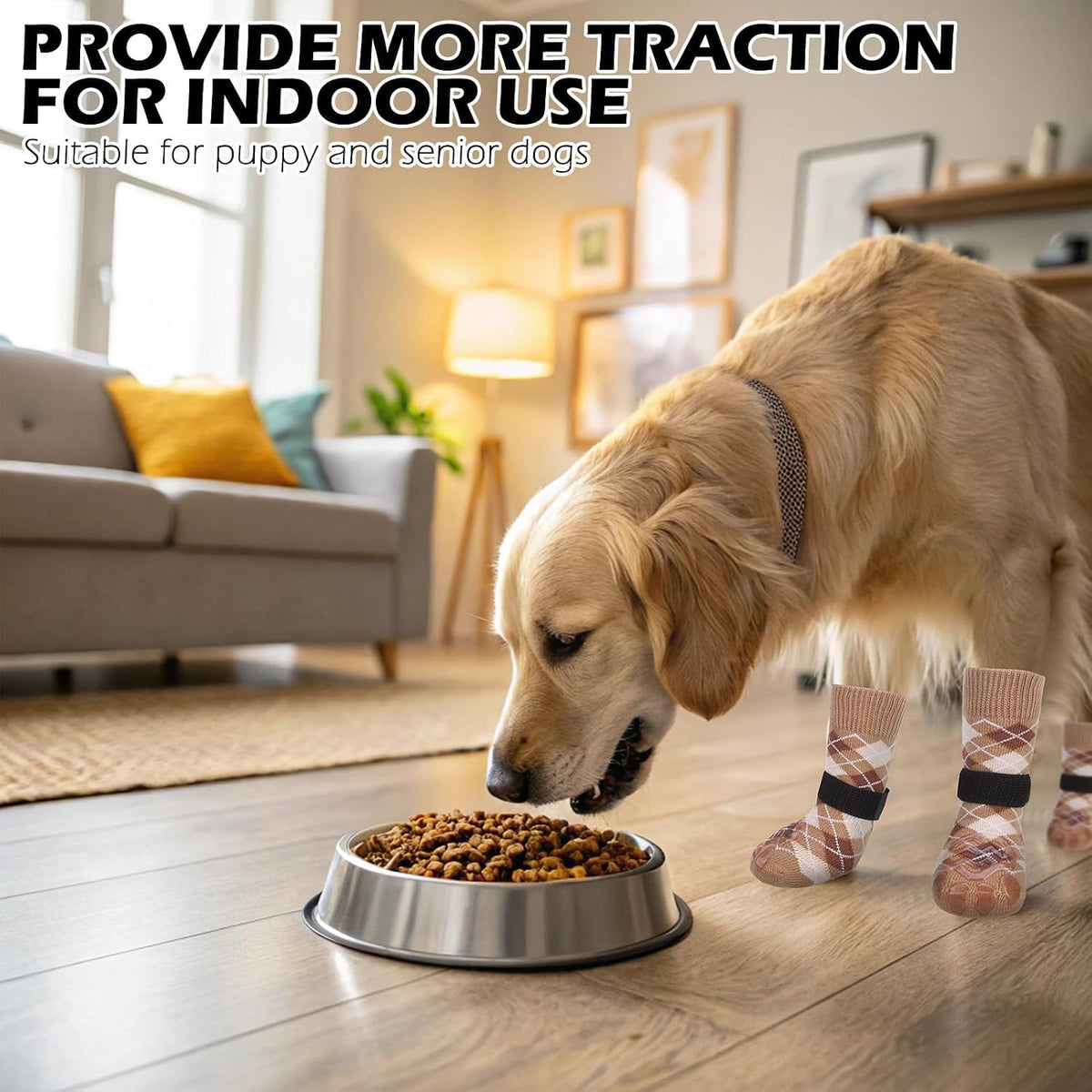 EXPAWLORER Dog Socks to Prevent Licking Paws - X-Large / Khaki - image 4