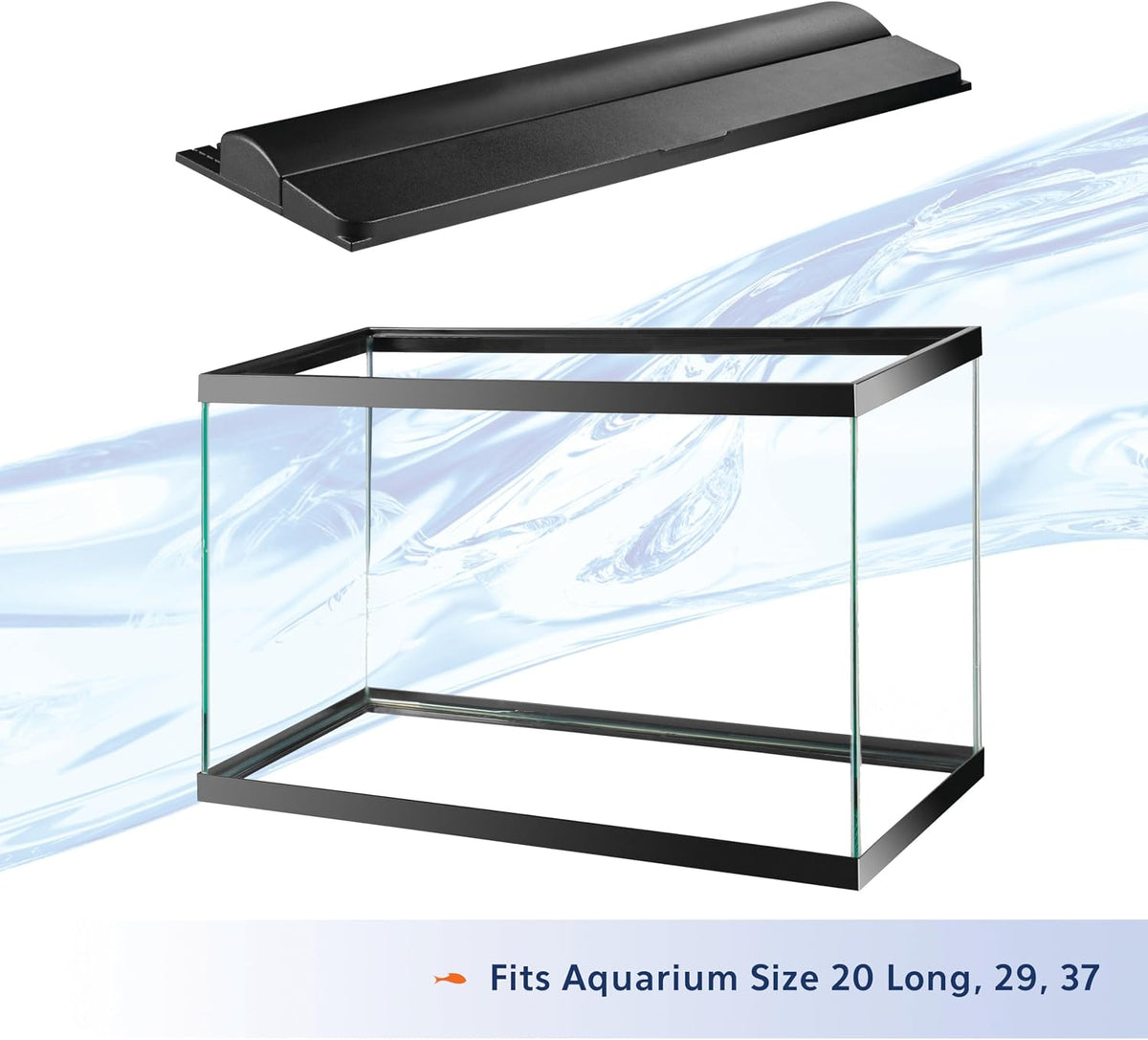 Aqueon LED Deluxe Fish Tank Aquarium Full Hood, Black - 30" - image 2