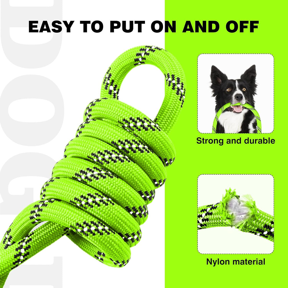 Slip Lead Dog Leash Reflective Training Durable Braided Rope Leashes – Essentials for Dogs - Light Green / 1PC Large 1/2in x 6ft - image 2