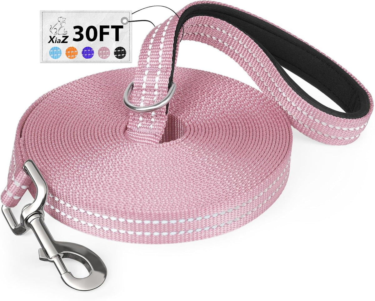 Long Dog Leash XiaZ Training Leashes 10/15/20/30/50/100ft Long Lead - B-Pink / 30 Feet