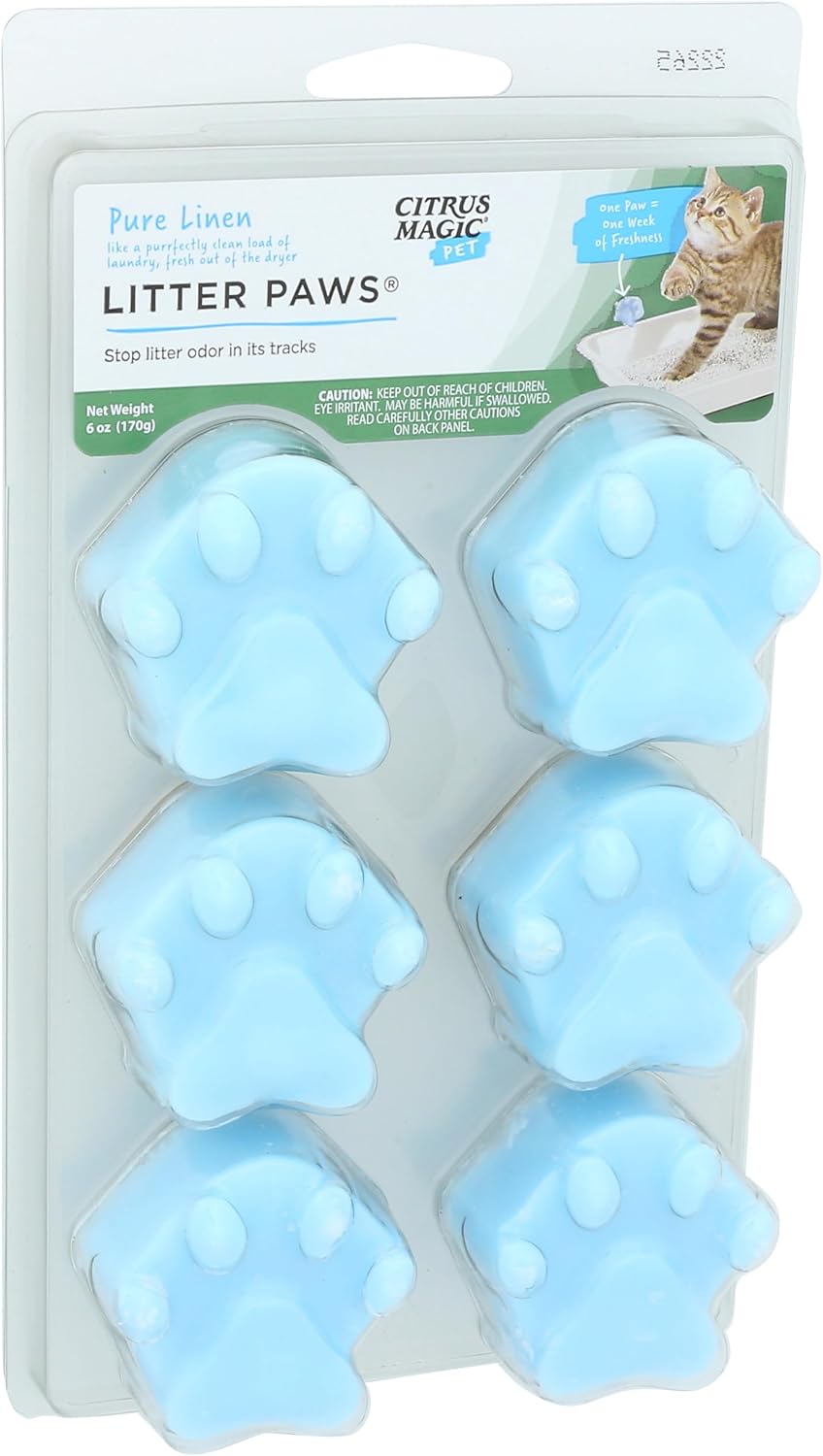 Citrus Magic Pet Odor Control Paws for Litter Boxes - Fresh Linen / 6 Count (Pack of 2) - image 2