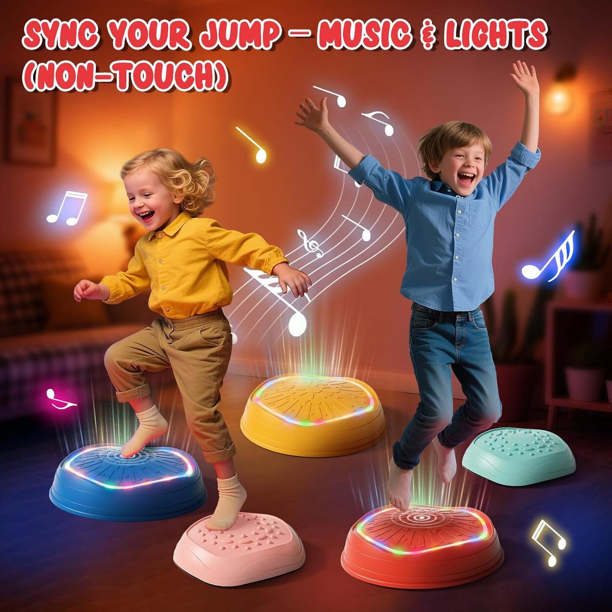 Lehoo Castle Musical Light Up Stepping Stones for Kids – Fun for Kids & Family - Blue - image 2