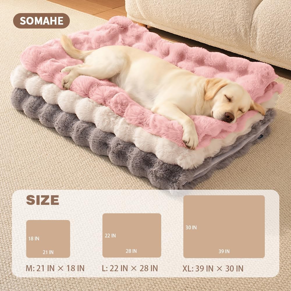 SOMAHE Soft Faux Fur Cat Blanket, Washable - 39"L x 31"W Inches / Soft Pink - image 4