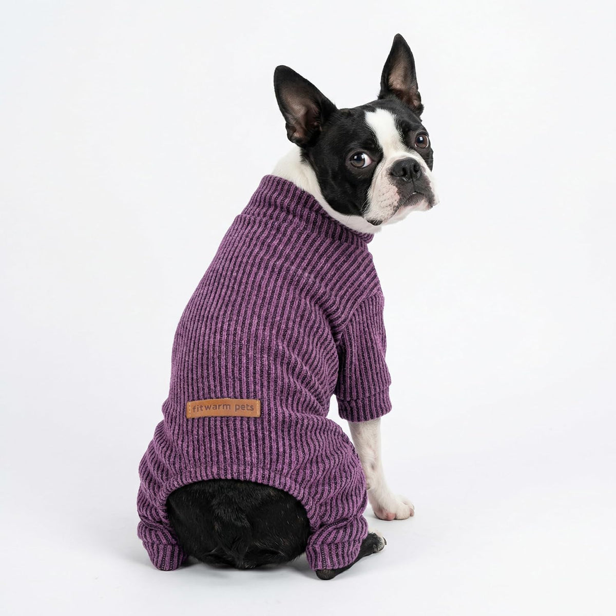 Fitwarm Turtleneck Raglan Dog Pajamas - Small / Purple - image 2