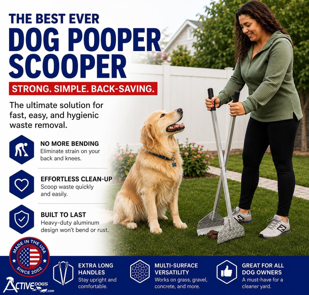 ActiveDogs Dog Pooper Scooper - Aluminum Teeth - image 2