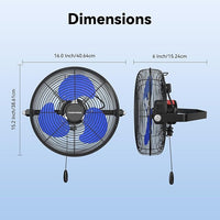 12 Inch Wall Fan Pro Series - Indoor High Velocity Wall Mount Fan for Commercial, Residential, Warehouse, Covered Patio, Shop, Garage, Barn, Gazebo 3 Speed 2800 CFM UL Safety Listed