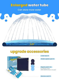 VISTOP Non-Slip Splash Pad for Kids and Dog, Thicken Sprinkler Pool Summer Outdoor Water Toys - Fun Backyard Fountain Play Mat for Baby Girls Boys Children or Pet Dog (117 Inch, Red&Yellow&Green&Blue)