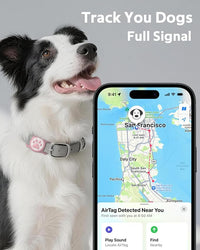 IP68 Waterpoof Dog Airtag Holder, Stretchy Silicone Full Body Covered Apple Air Tag Holder for Dog Cat Collar Fit All Width Collar (Pink, 1 Pack)
