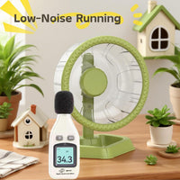 Hamster Wheel, Quiet Spinner Hamster Running Exercise Wheel with Adjustable Stand for Small Animals - Green / Large(9.4 inch) - image 3