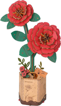 rowood 3D Puzzles for Adults - Red Camellia