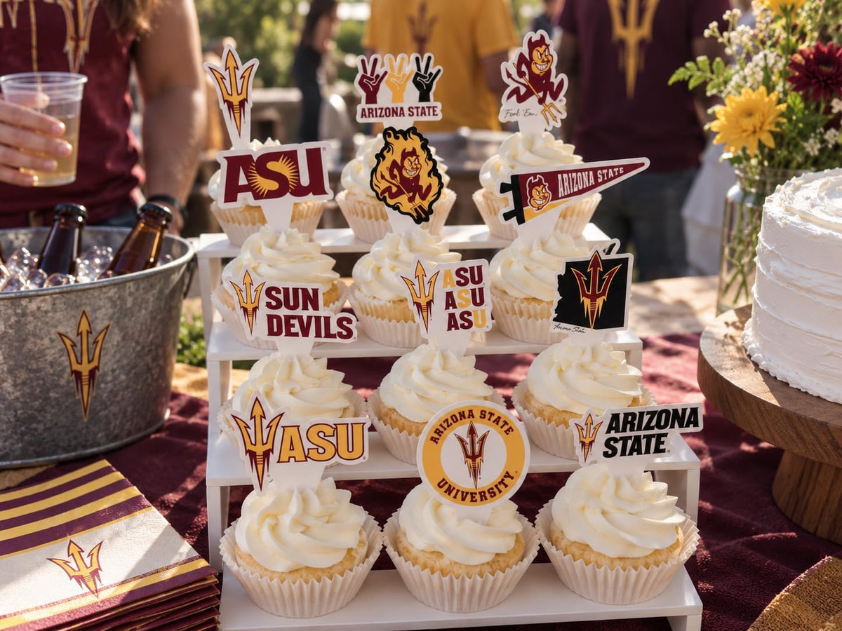 Ohio State Merch Cupcake Toppers & Decorations OSU Party Cake Decor - Arizona State Sun Devils - image 2