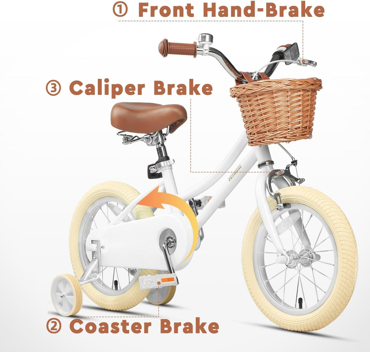 Petimini 12 14 16 18 20 Inch Kids Toddler Bike for Boys Girls – Fun for Kids & Family - White / 16 Inch - image 4