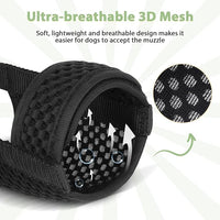 Mayerzon Dog Muzzle with Hook and Loop for Large Medium Small Dogs, Patented Soft Mesh Beagle Labrador Puppy Muzzles for Biting Chewing Grooming, Breathable, Adjustable, Allows Panting Drinking