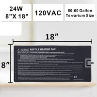 Aiicioo Reptile Heating Pad - 8" X 18"(24W) with Thermostat - image 2
