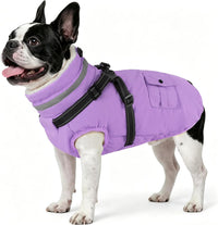 Dogcheer Dog Coat with Harness - Light Purple / Small(Chest:16.9"Back:11.8" Neck:12.5")