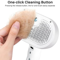 4 in 1 Cat Steam Brush: steam brush for cats, Grooming, Shedding, Mist Spray, Hair Removal Comb & Massager, USB Rechargeable Self Cleaning cat steam brushes for indoor cats - Pink