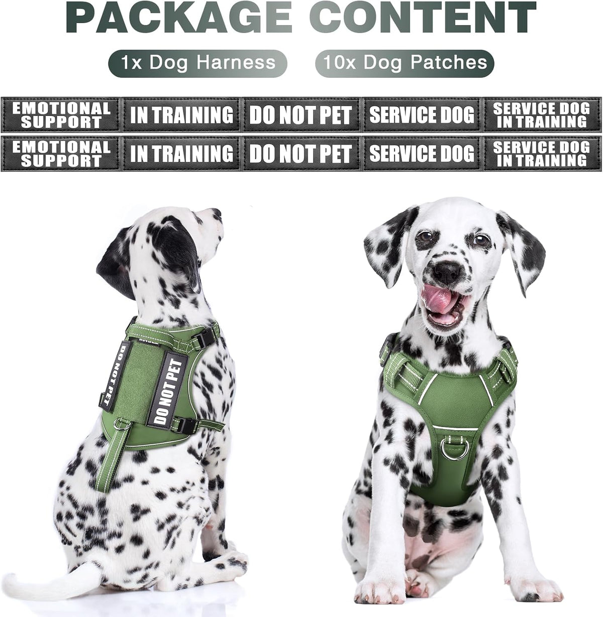 WINSEE Tactical Dog Harness - Medium / Green - image 2