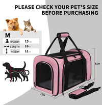 Cat Dog Carriers Soft-Sided - 20.0"L x 13.0"W x 13.0"H / pink - image 4