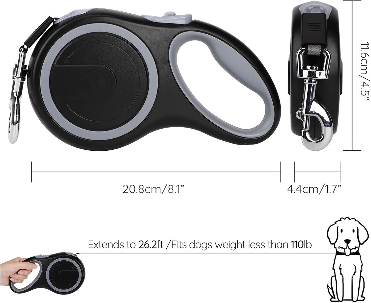 Segarty 26ft Dog Leash Retractable - Gray / 26ft(up to 110 lbs) - image 3