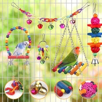 Bird Toys for Conures with Colorful Ladder Hammock Bird Cage - image 2