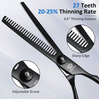 Dog Grooming Scissors Kit with Safety Round Tips - Black - image 2
