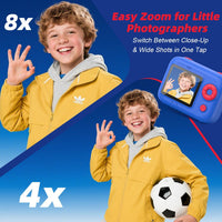 Kids Instant Print Camera with 5 Rolls Print Paper - Red & Blue - image 4