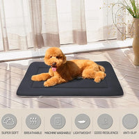 Magic Dog Large Dog Bed Soft Dog Crate Pad Dog Mat, 42 Inches Machine Washable Pet Bed Kennel Pad with Non-Slip Bottom, Dark Gray
