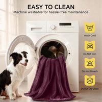 Waterproof Pet Blanket, Liquid Pee Proof Dog Blanket for Sofa Bed Couch, Reversible Sherpa Fleece - L (65" x57") / Concord Grape-thicken - image 2
