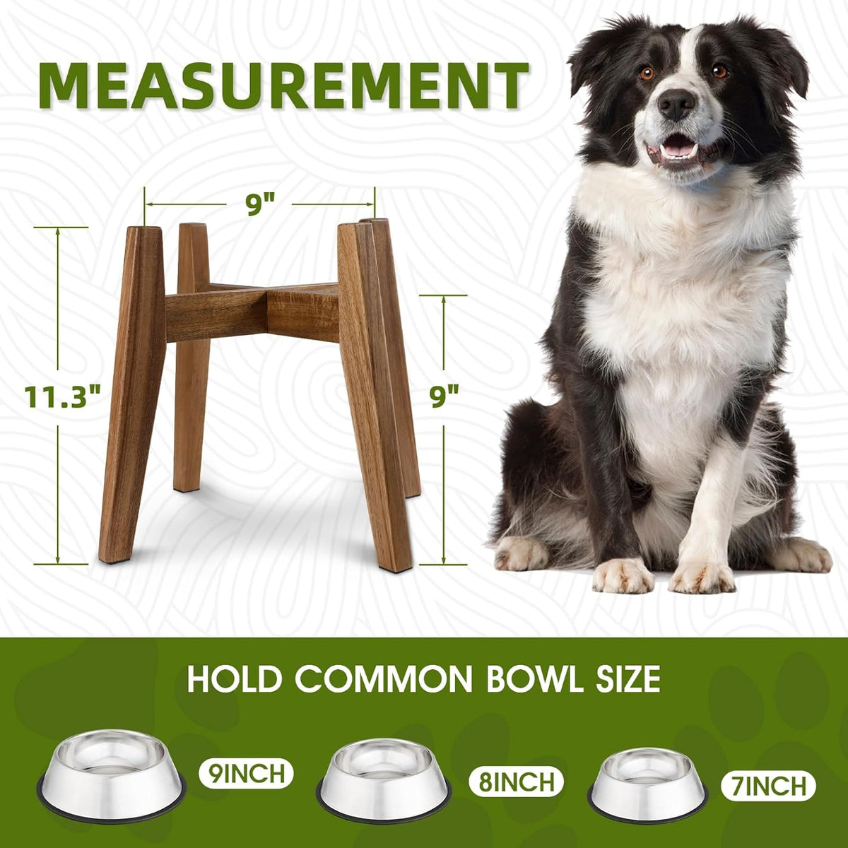 Raised Wooden Dog Bowl Stand for Large Dogs, Fits 9 Inch Bowls – Essentials for Dogs - Large - 1 Pack - image 3