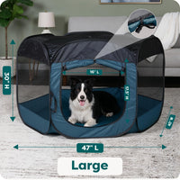 FurHaven Soft-Sided Dog & Cat Playpen - Sailor Blue / Large - image 3