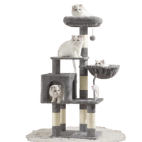 Heybly Small Cat Tree with Hammock – Compact Cat Tower & Furniture for Indoor Cats - BIG FRENCHIES
